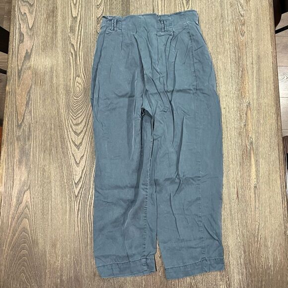 Urban Outfitters Paperbag Pants Wide Leg High Rise Side Pockets Blue Medium - Picture 8 of 11